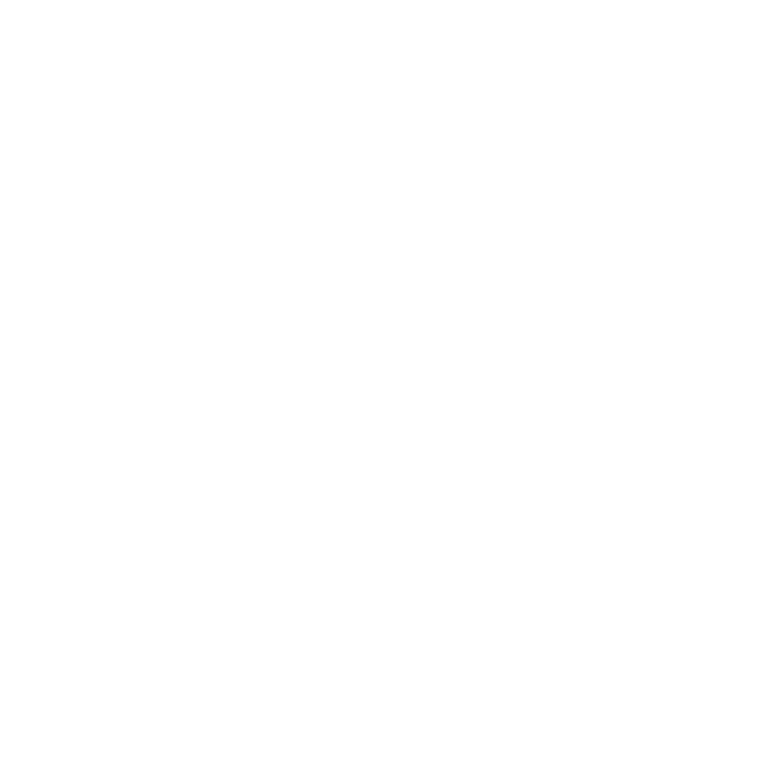White outline of a shovel digging into dirt surrounded by a jagged circular border on a black background.