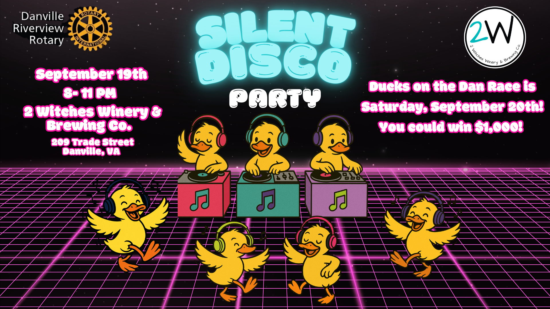 DuckBeats on the Dan: Silent Disco with Danville Riverview Rotary