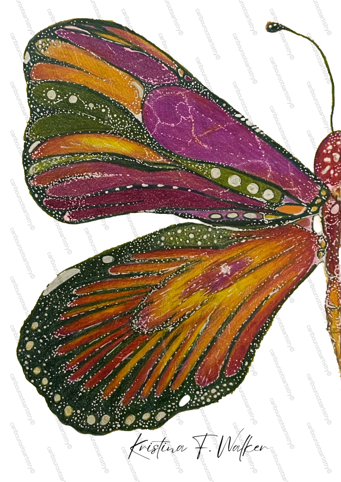 Prismatic Butterfly Collection (individual - green) A