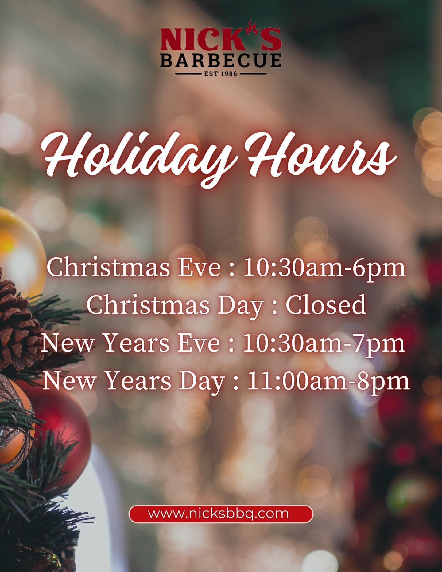 Holiday Hours 🎄