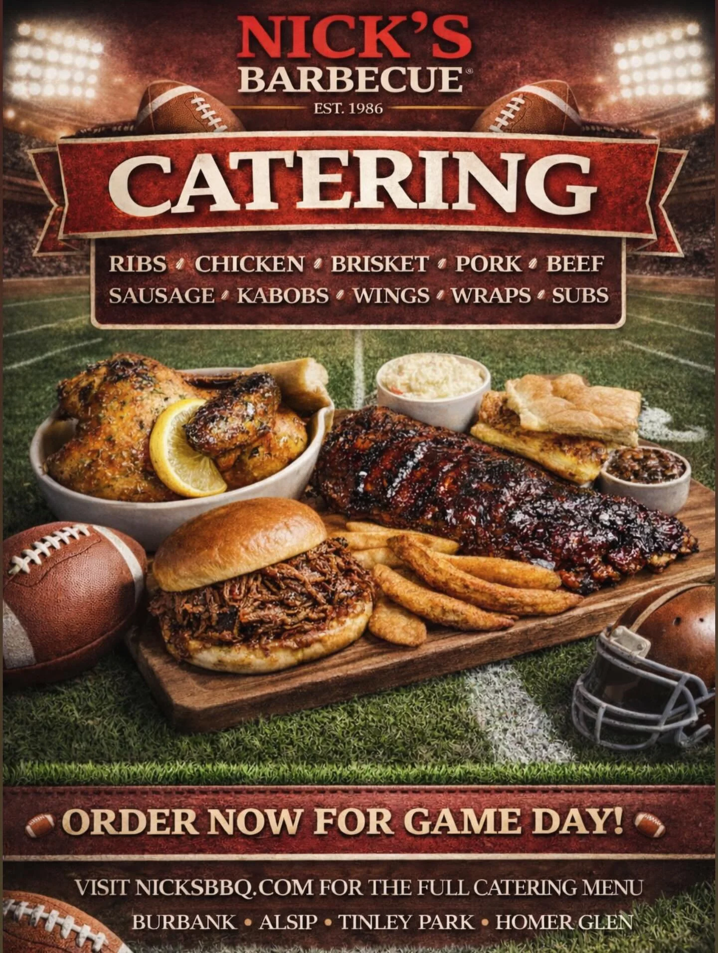 🏈Check out our catering packages for game day‼️