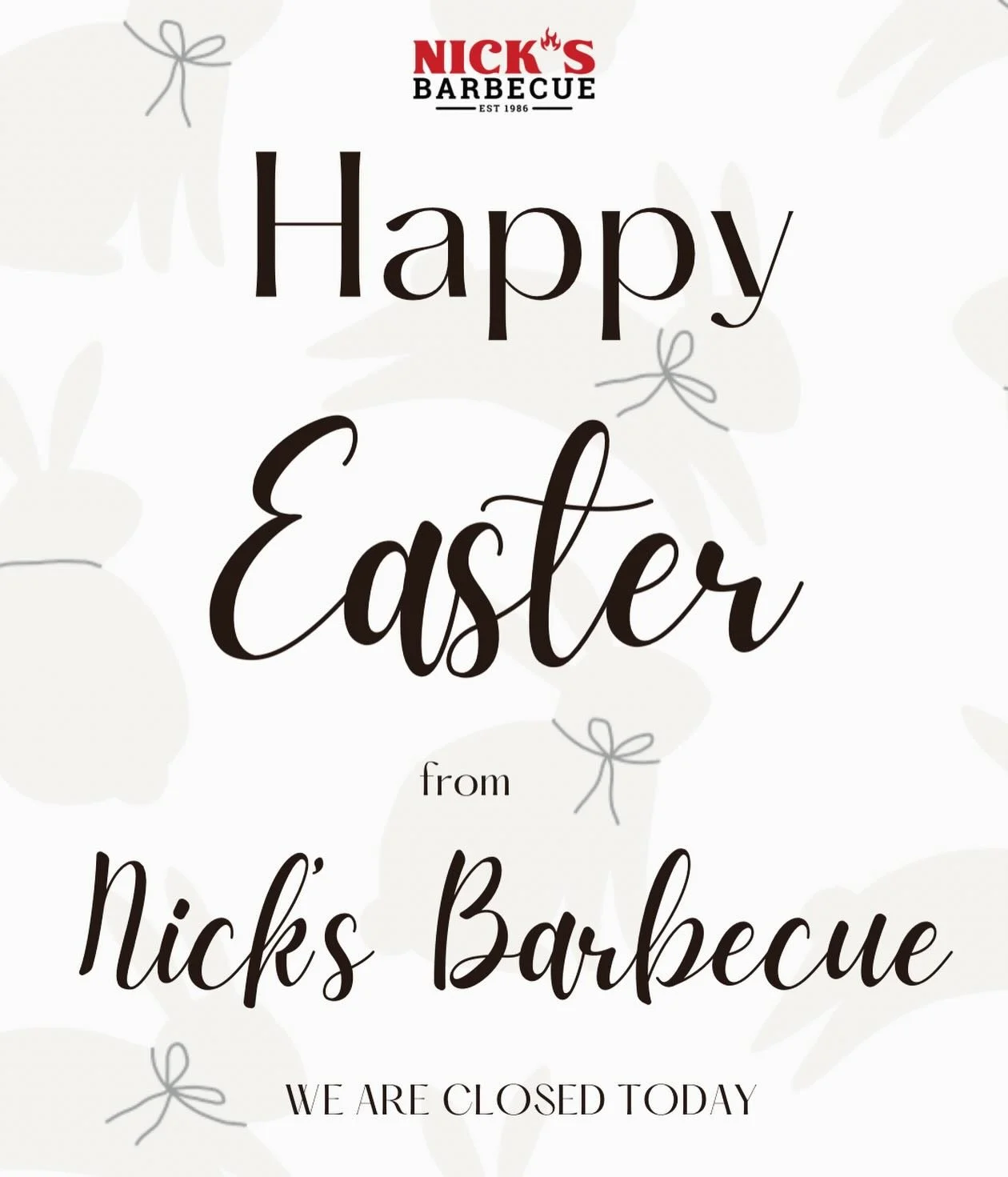 Happy Easter 🤍 We will be closed today 🌺