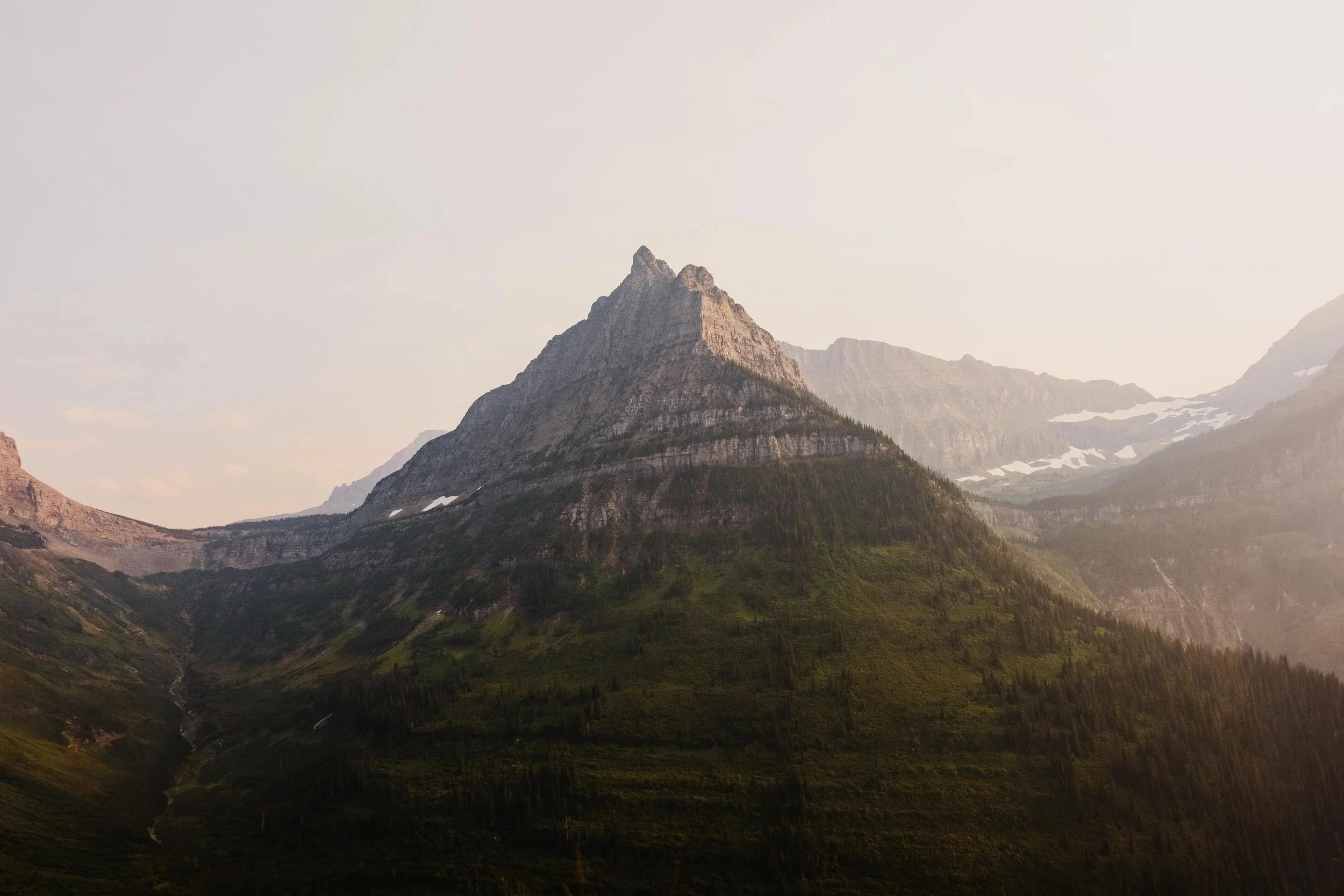 Glacier National Park Mountain Landscape at Sunset