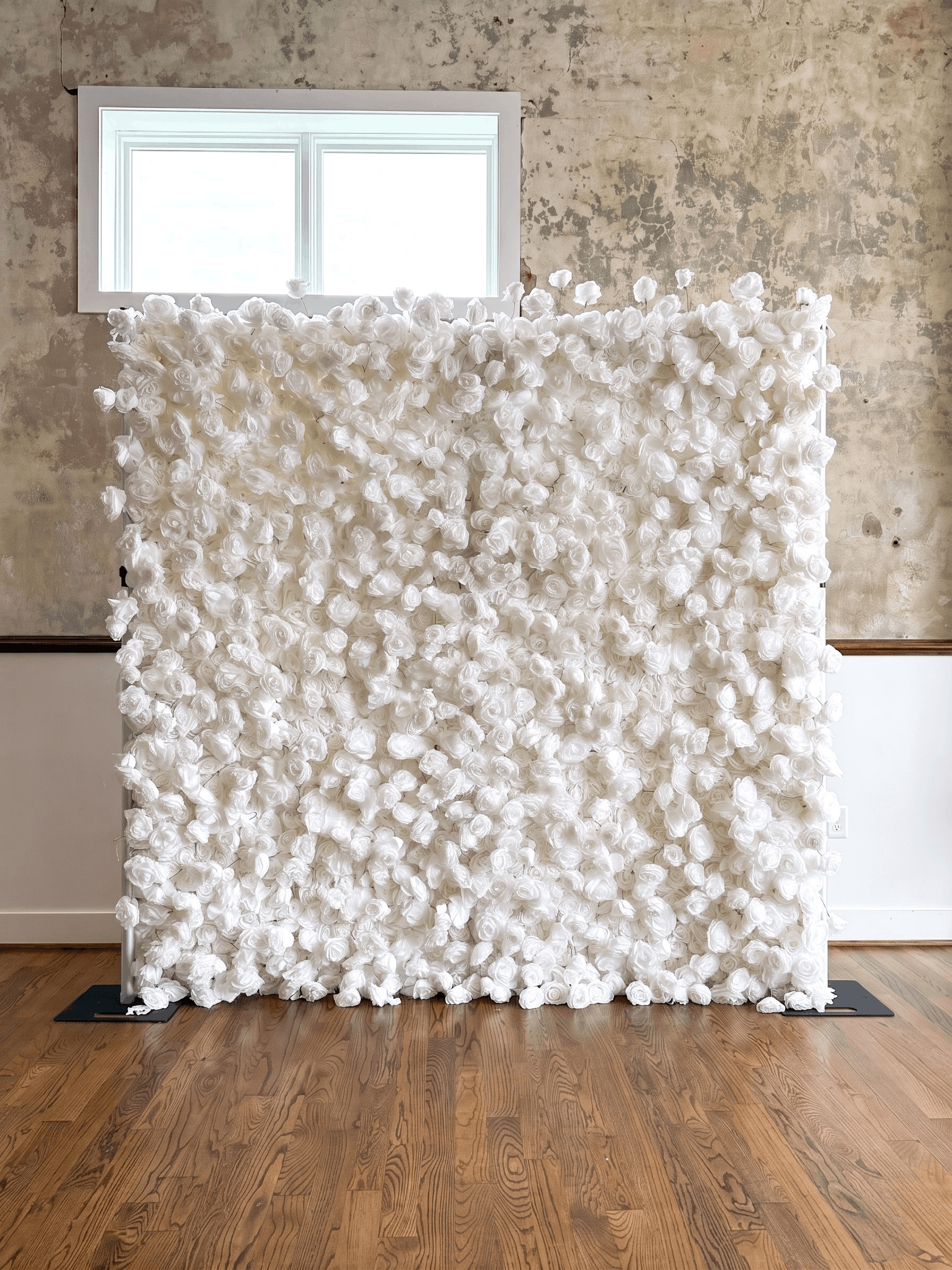 Lilli White Rose 3D Silk Flower Wall