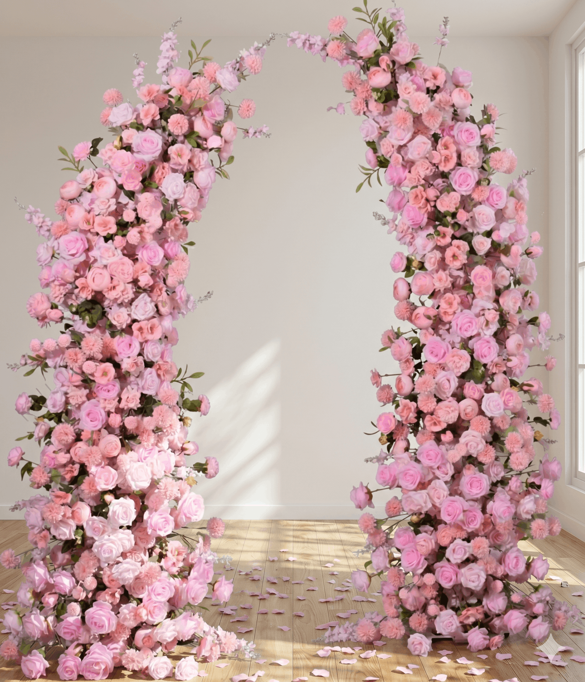 Blush Pink 3D Silk Flower Arch