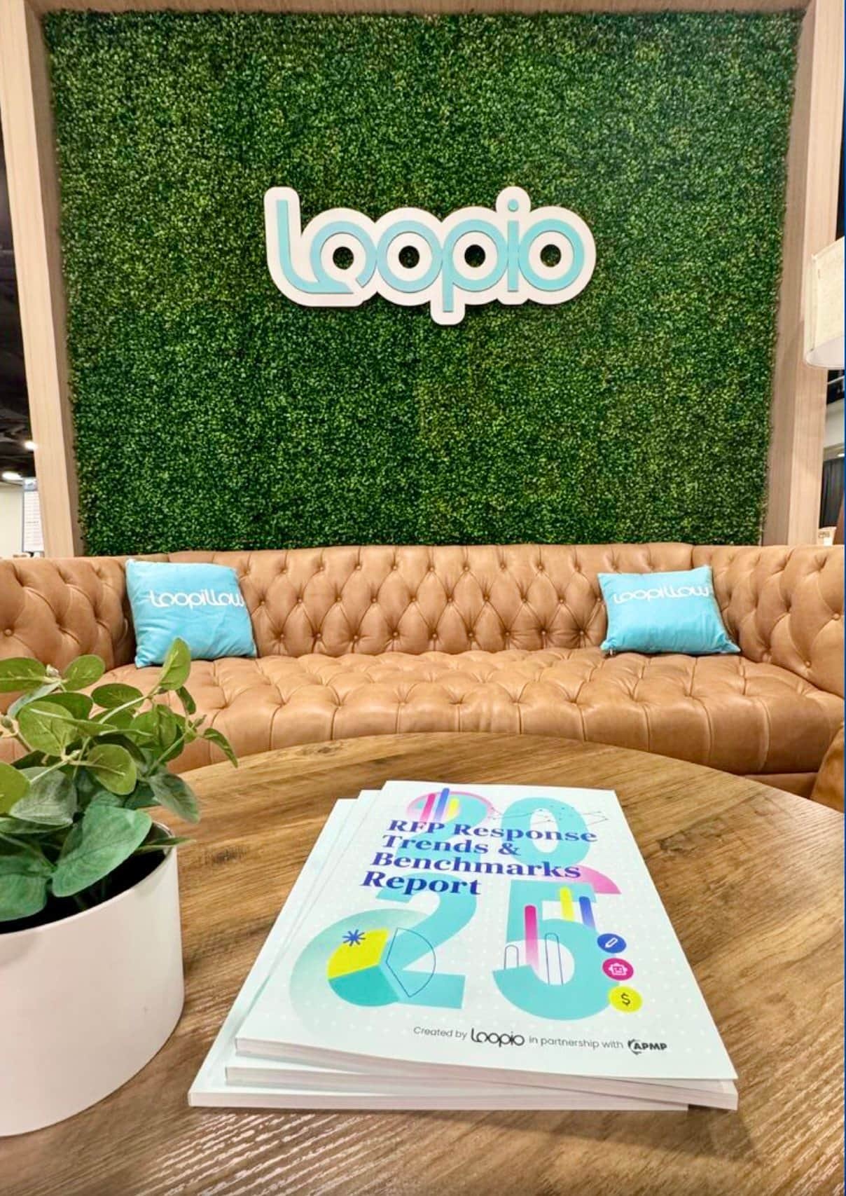 Loopio Trade Show Booth Custom High Density Boxwood Greenery Wall