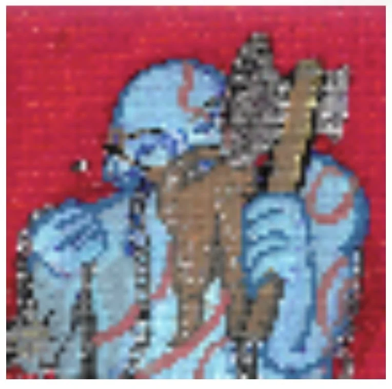 Rollin Thornton - Untitled (2026) - acrylic on canvas - This is one of three artworks that are in a series I call 'DND and friends'. An acrylic work depicting how I see my friend's characters. In a world where you can't see them by game design, I wil