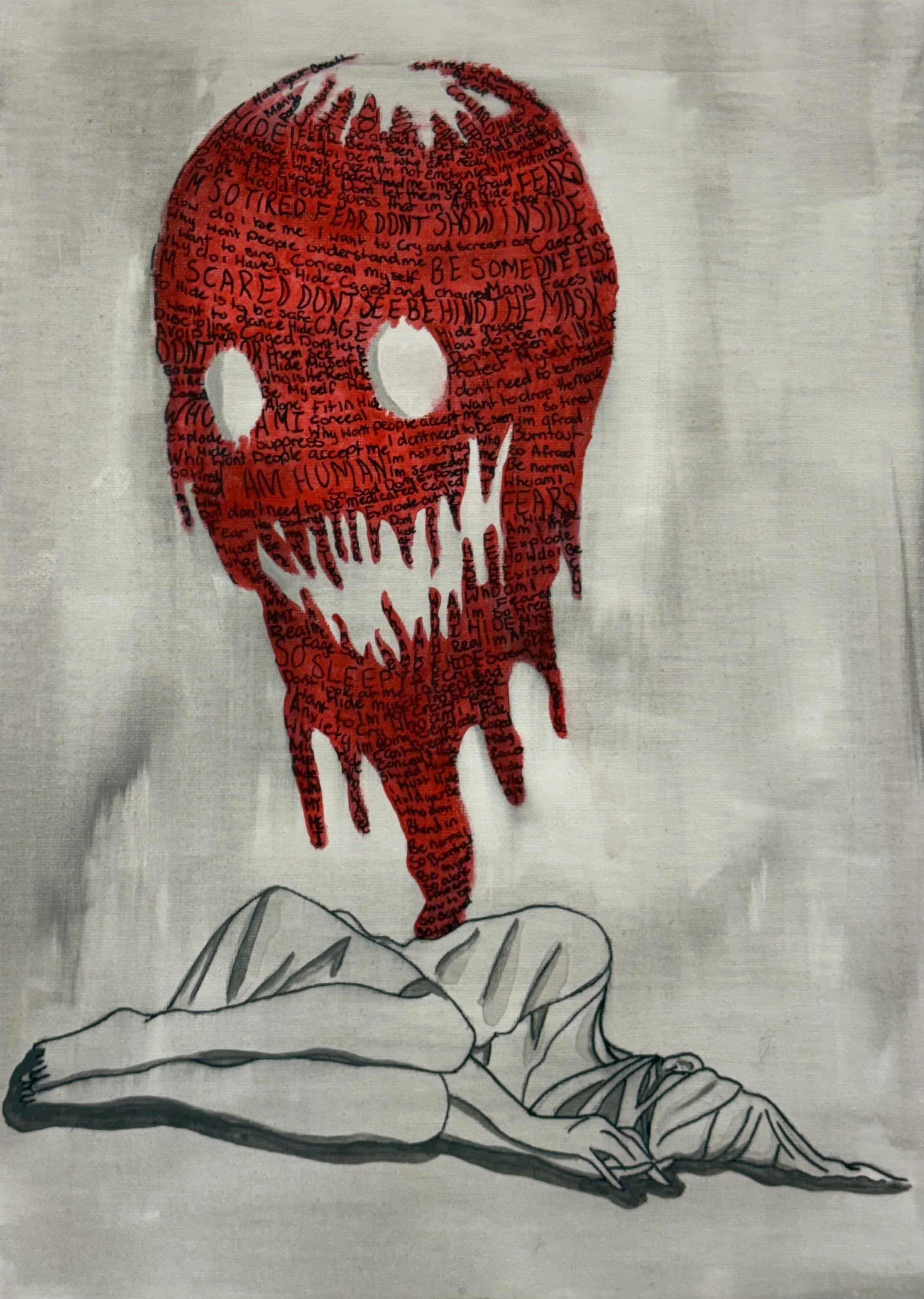 Melaynie Jaye - Sleep (2026) - Acrylic on canvas - Sleep is one of three artworks that form a collection. 