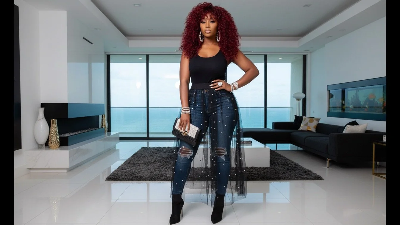 "Sheer Luxe" Pearl Mesh Maxi Overlay Dress