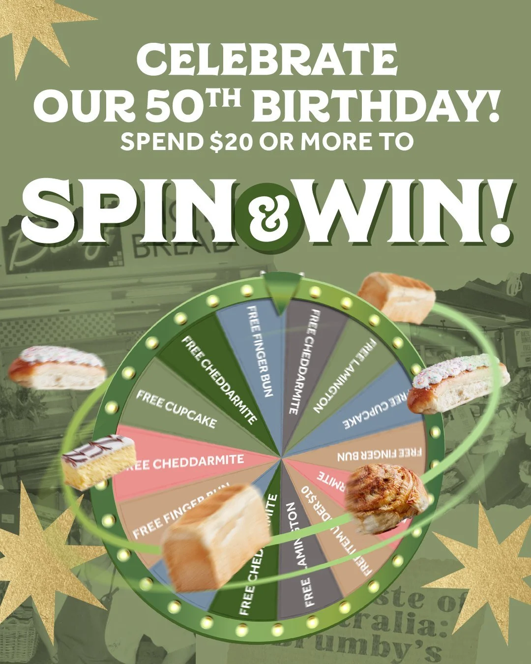 We&rsquo;re hitting the BIG 5-0, and you're invited to the celebration! 🙌🎂
Head in-store between
📍 Monday 1st September &ndash; Sunday 28th September 2025
for your chance to Spin &amp; Win!
We&rsquo;ve got the prizes, tunes, and birthday buzz - al