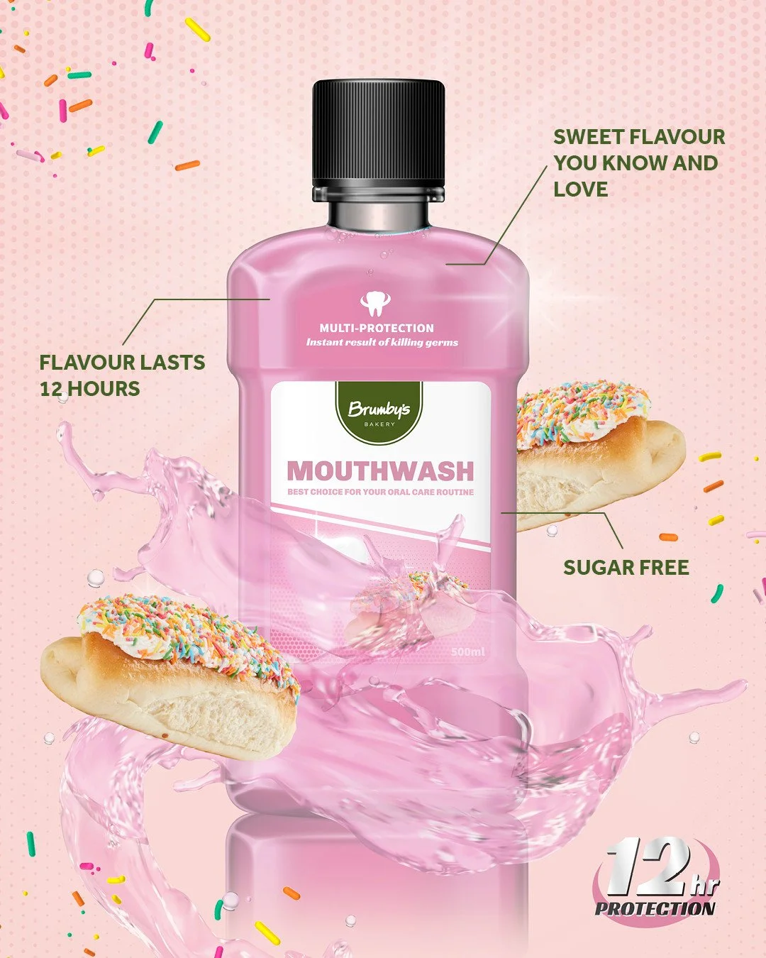 Fresh breath, bakery edition. Our Finger Bun Mouthwash is now available in all participating stores😍⁠
⁠
Side effects may include cravings. May cause sudden bakery visits. Not recommended before dental appointments. ⁠