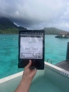 HL trading beef jerky on a boat