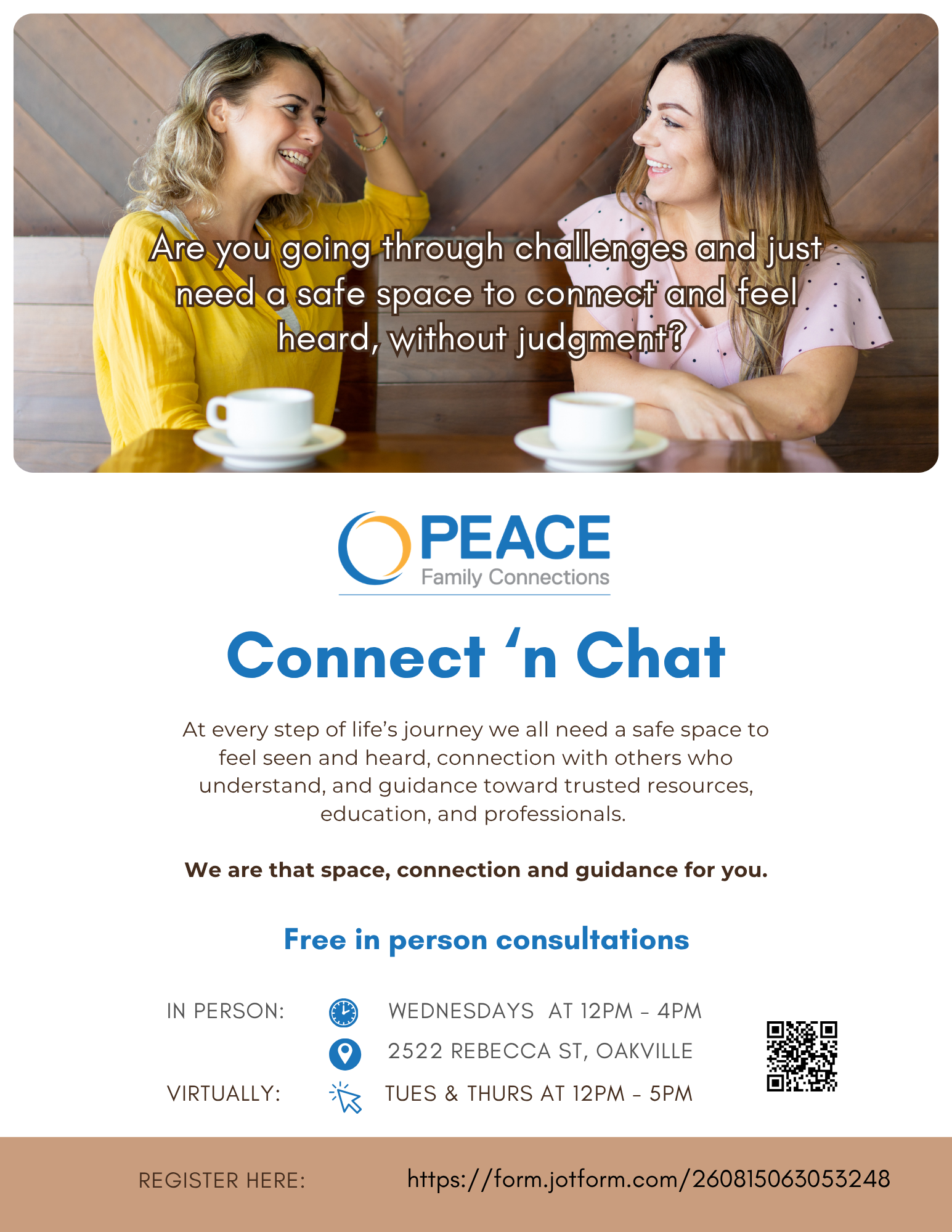 Connect ‘n Chat - in person or virtual Consultations