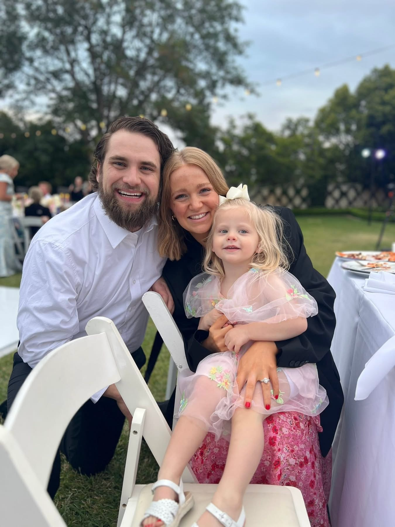 Lance Morris with his wife and daughter