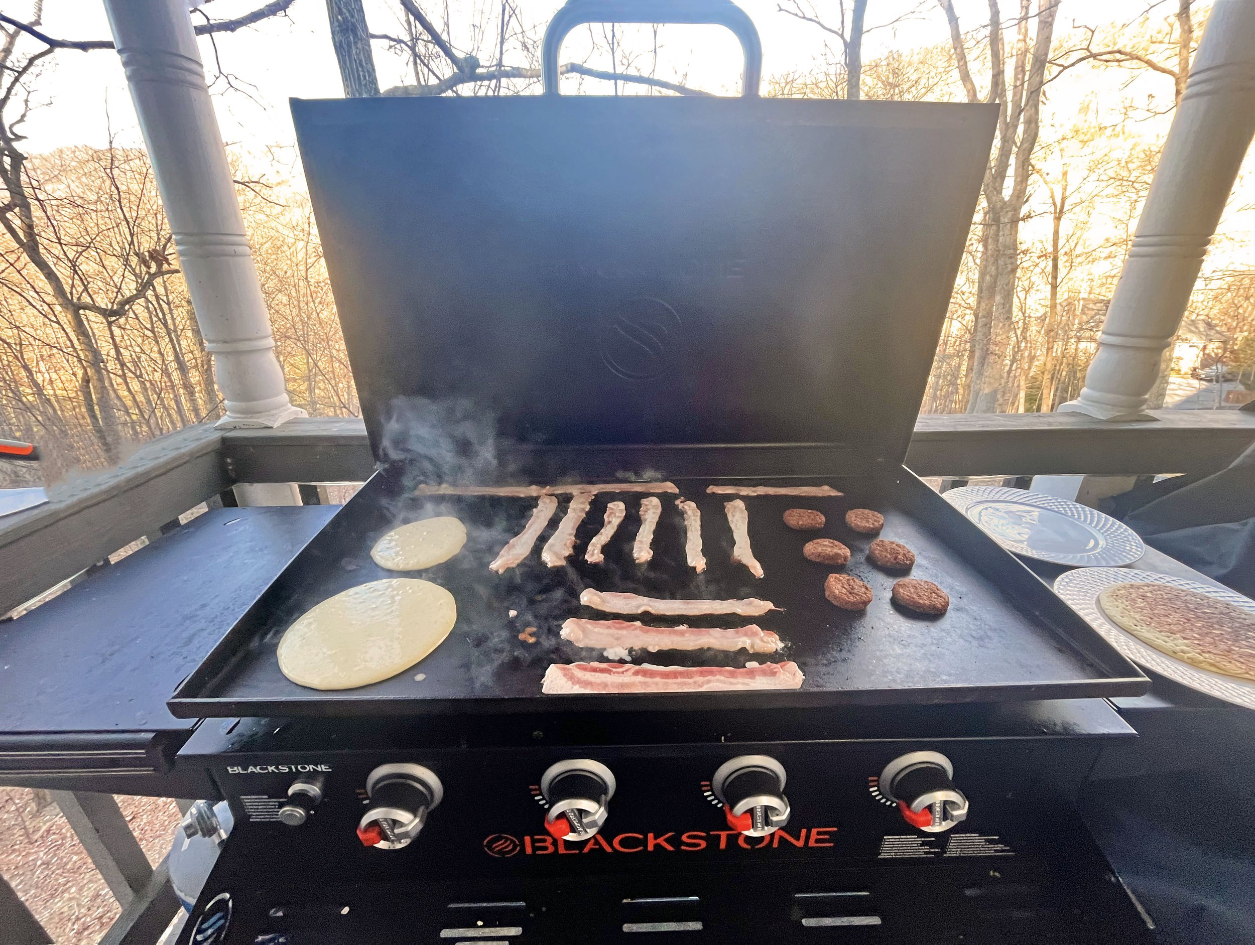 A Blackstone griddle AND a gas grill await.