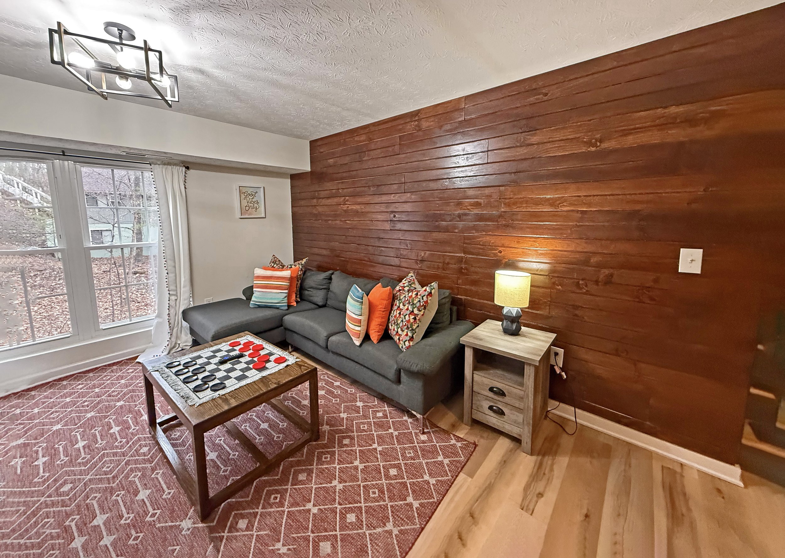 [Lower Level Living Room] Is that a....handmade coffee table built by the host?