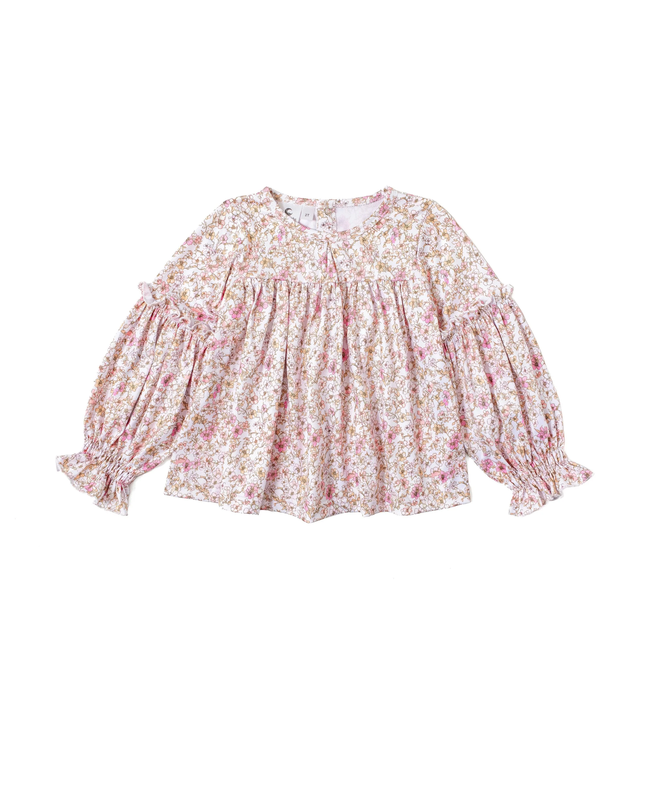 Floral Ruffle Peasant Top
