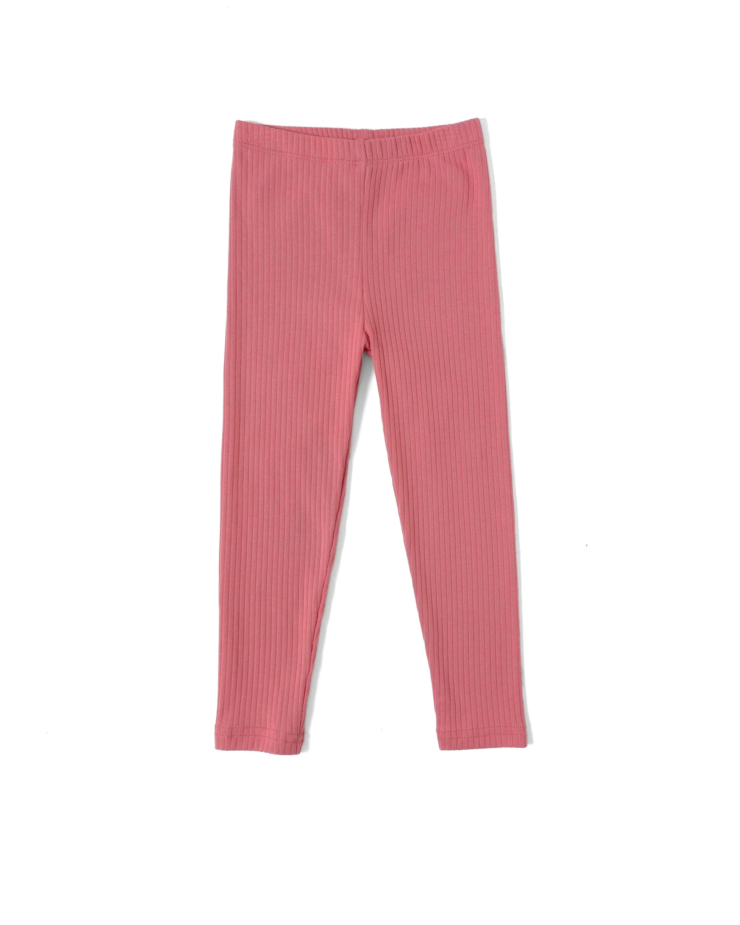 Dusted Rose Wide Ribbed Leggings
