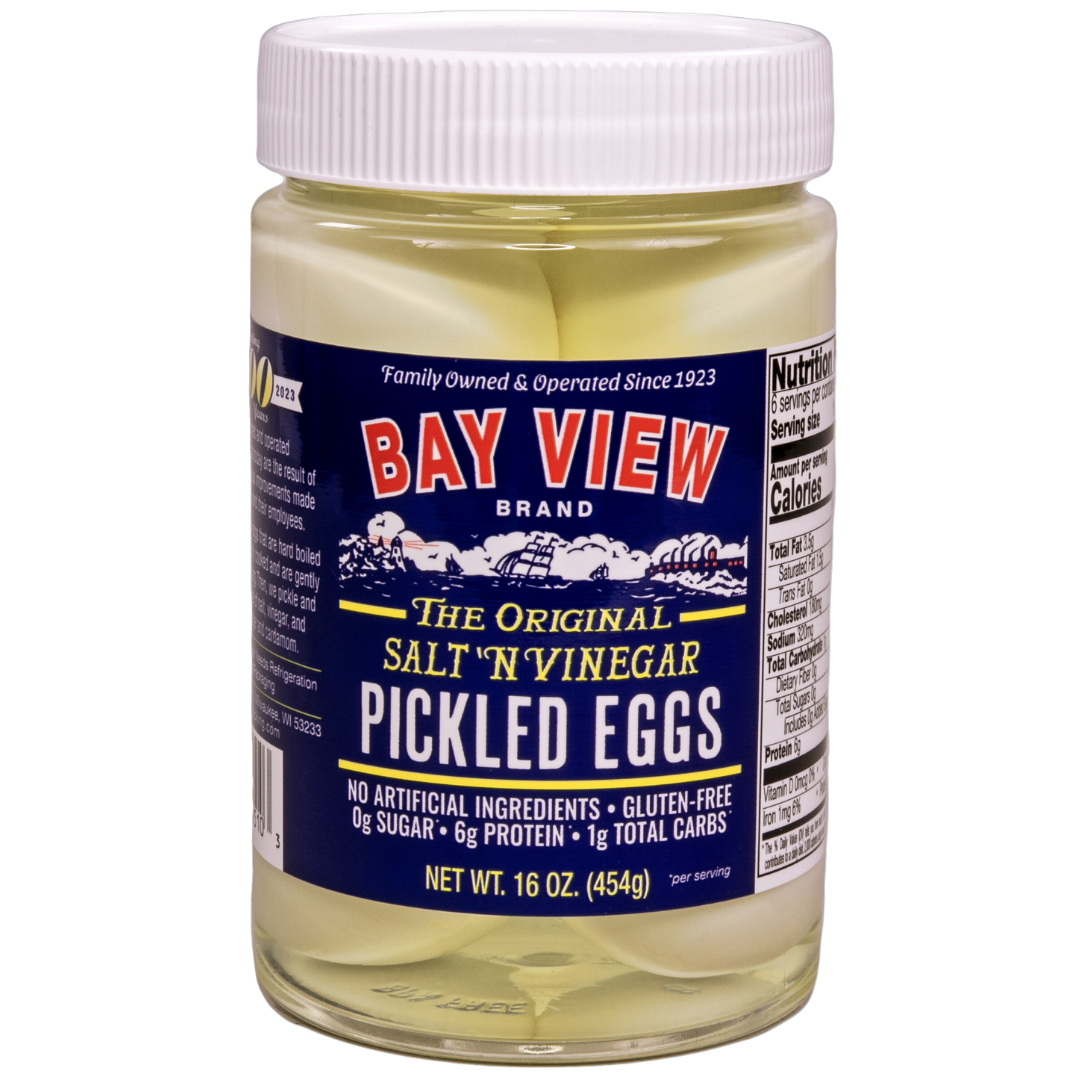 Salt n vinegar pickled eggs in a jar