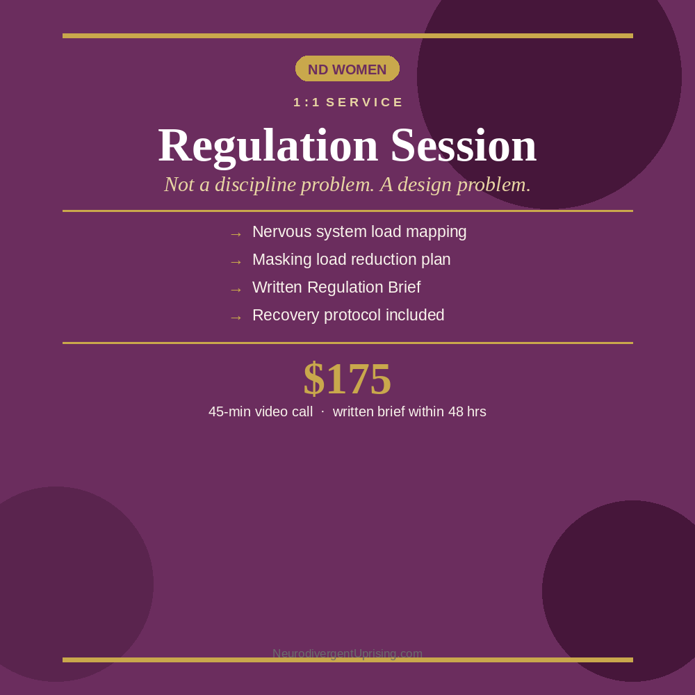 A Regulation Session -This is not self-improvement. It is system design.