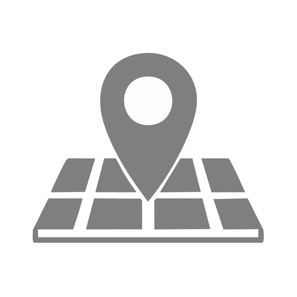 Icon of a map with a location pin marker.