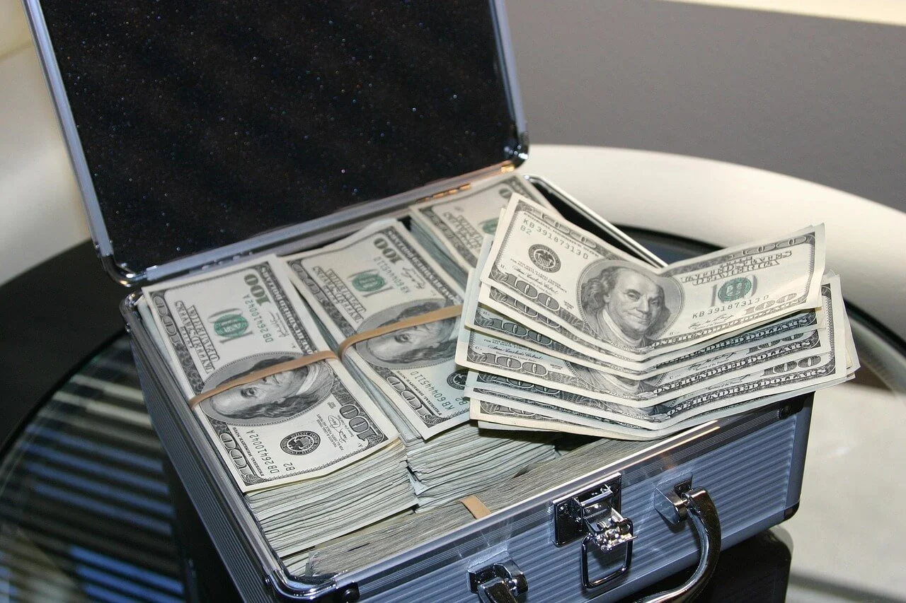 Money in a briefcase
