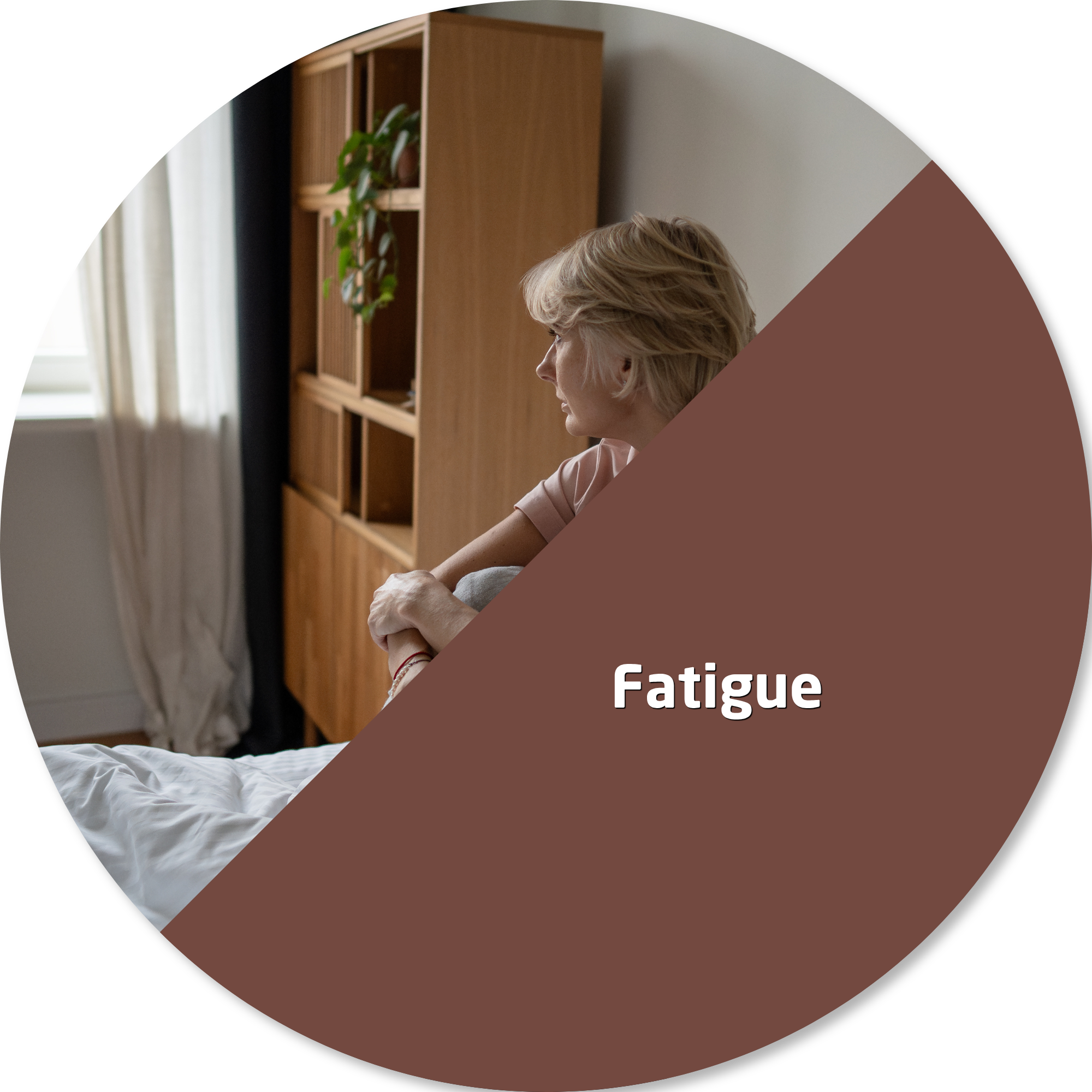 Person sitting quietly on a bed in a calm home environment, reflecting fatigue, emotional overwhelm, and living with chronic neurological symptoms