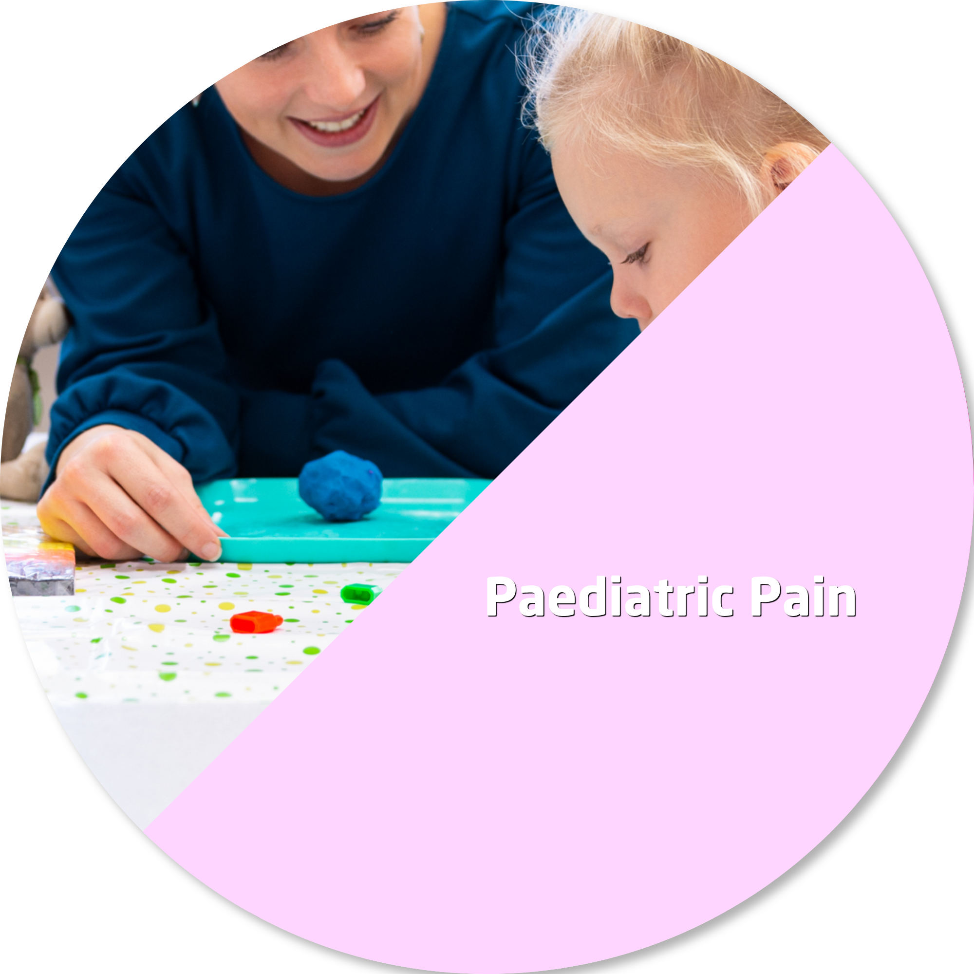 Paediatric occupational therapist supporting a young child during a fine motor and play-based therapy activity in a bright clinic setting.