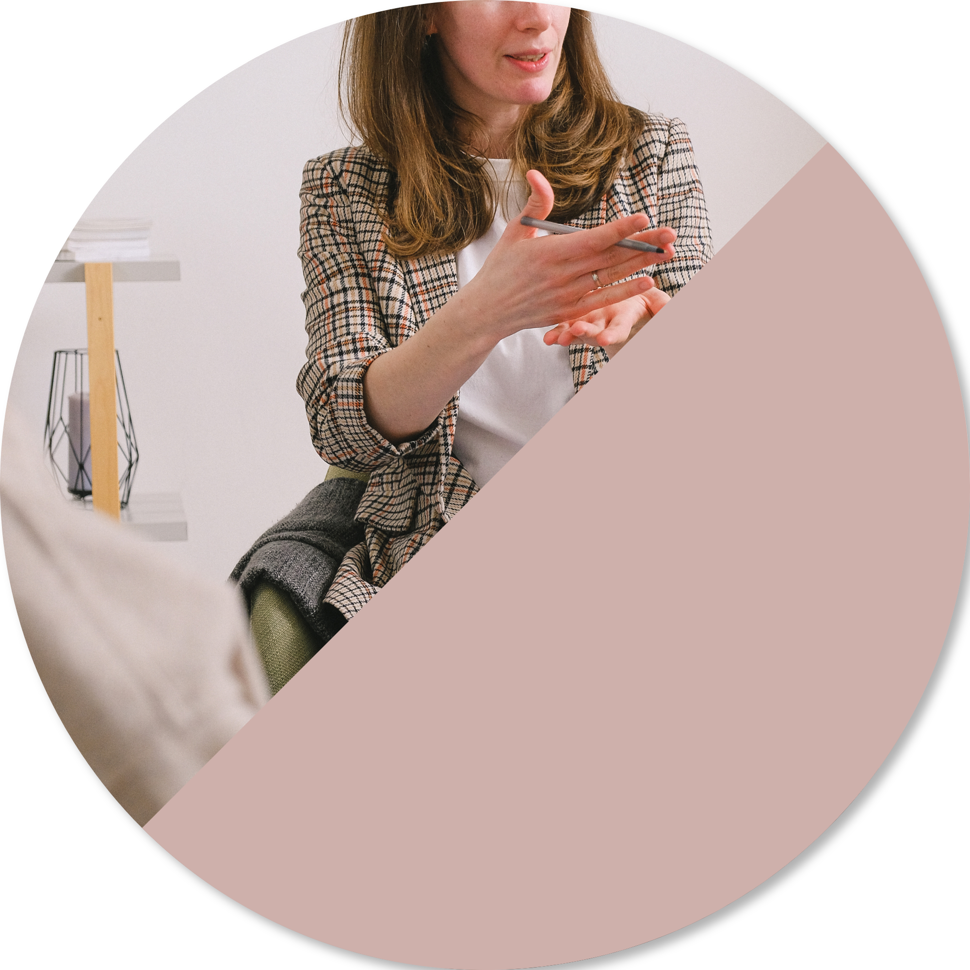 Therapist speaking with a client in a calm, supportive setting, representing trauma-informed neurological care that recognises the personal and whole-of-life impact of recovery and rehabilitation.