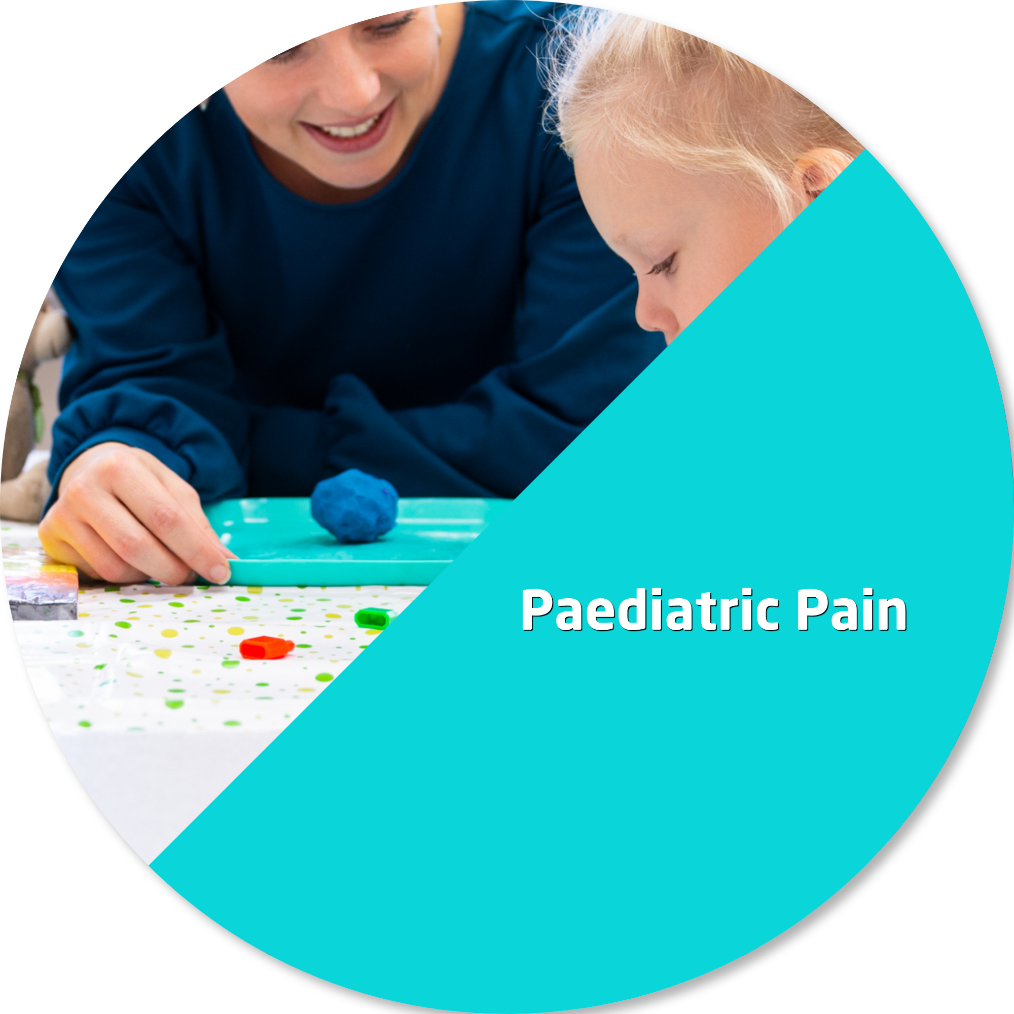 Paediatric occupational therapist supporting a young child during a fine motor and play-based therapy activity in a bright clinic setting.