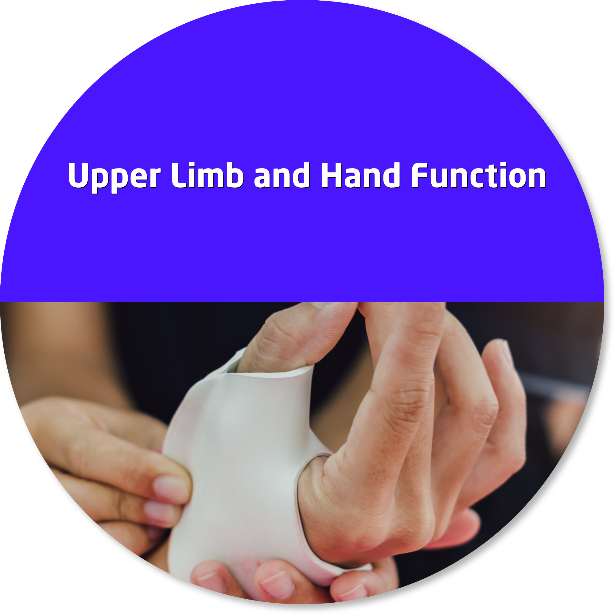 Occupational therapist fitting a custom hand splint to support hand function and rehabilitation