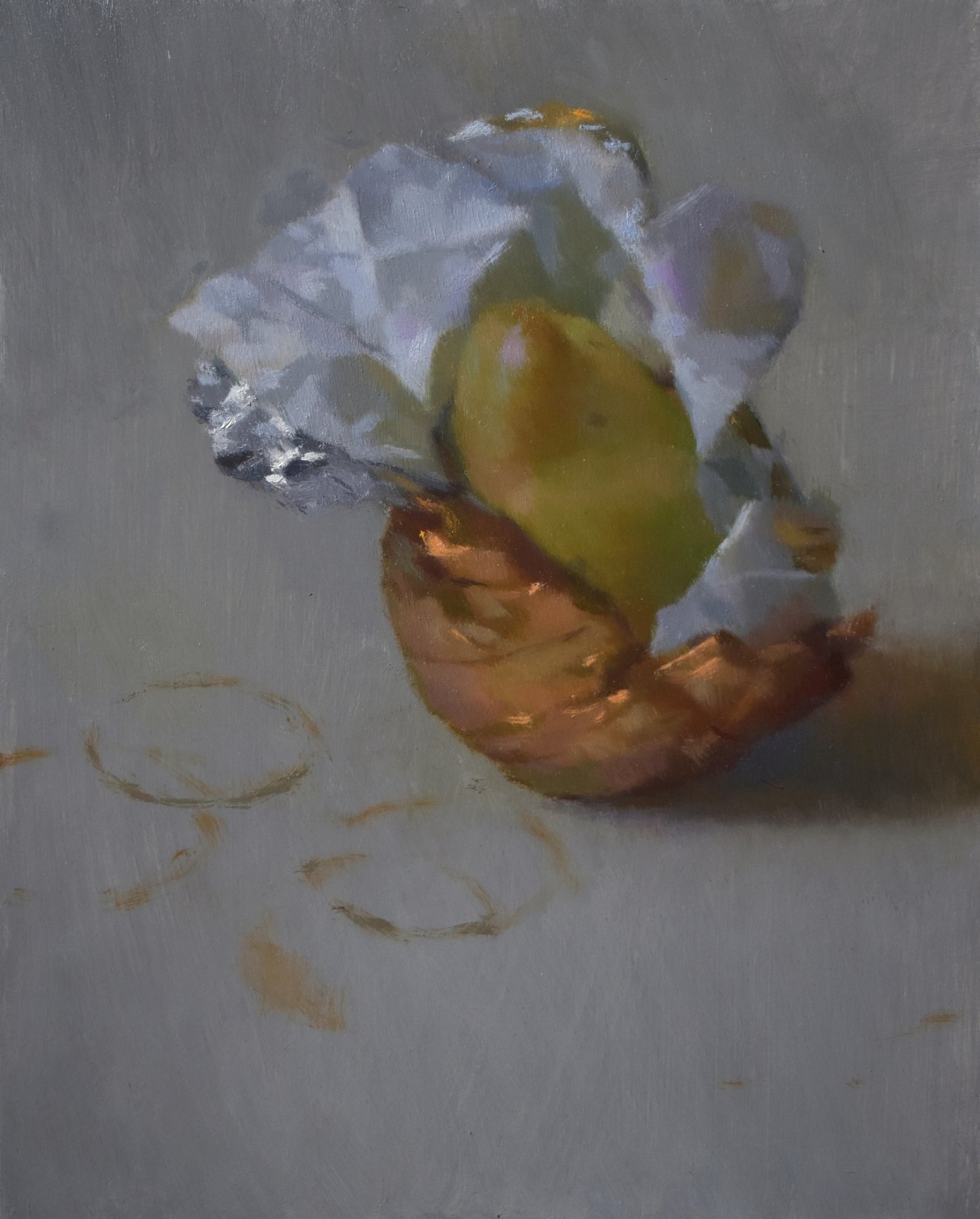 69. Pear in Foil 8” x 10” Oil on Panel
$800