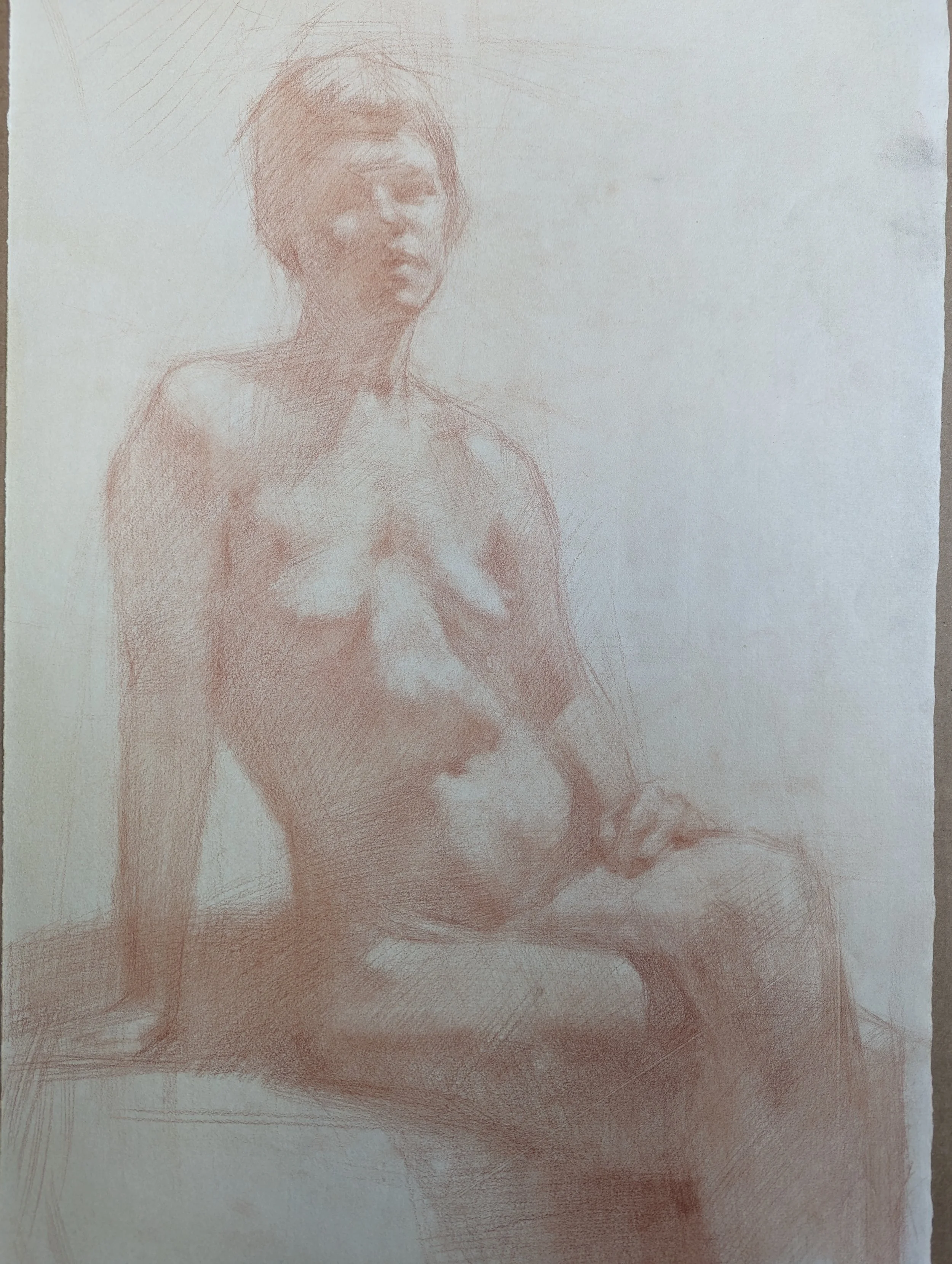 "Red Chalk Figure" Rachel Pierson Red Chalk on Paper $800.00
