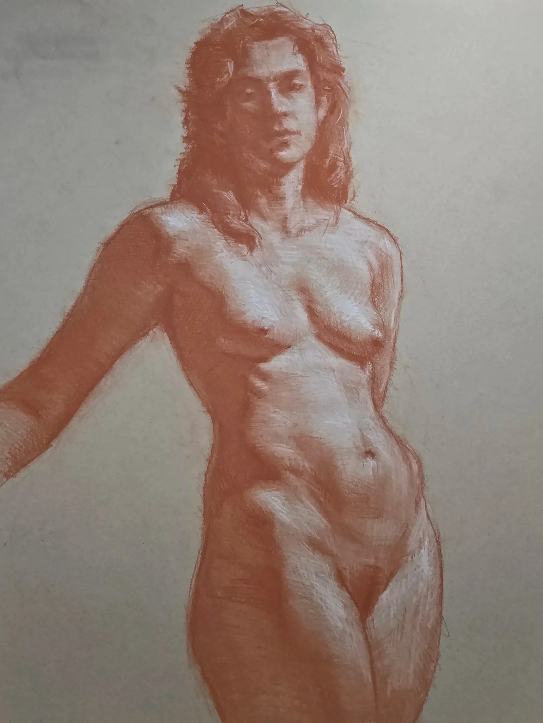 “Kailey” Red Chalk on Paper” 18” x 24” Michael Ballezzi $450