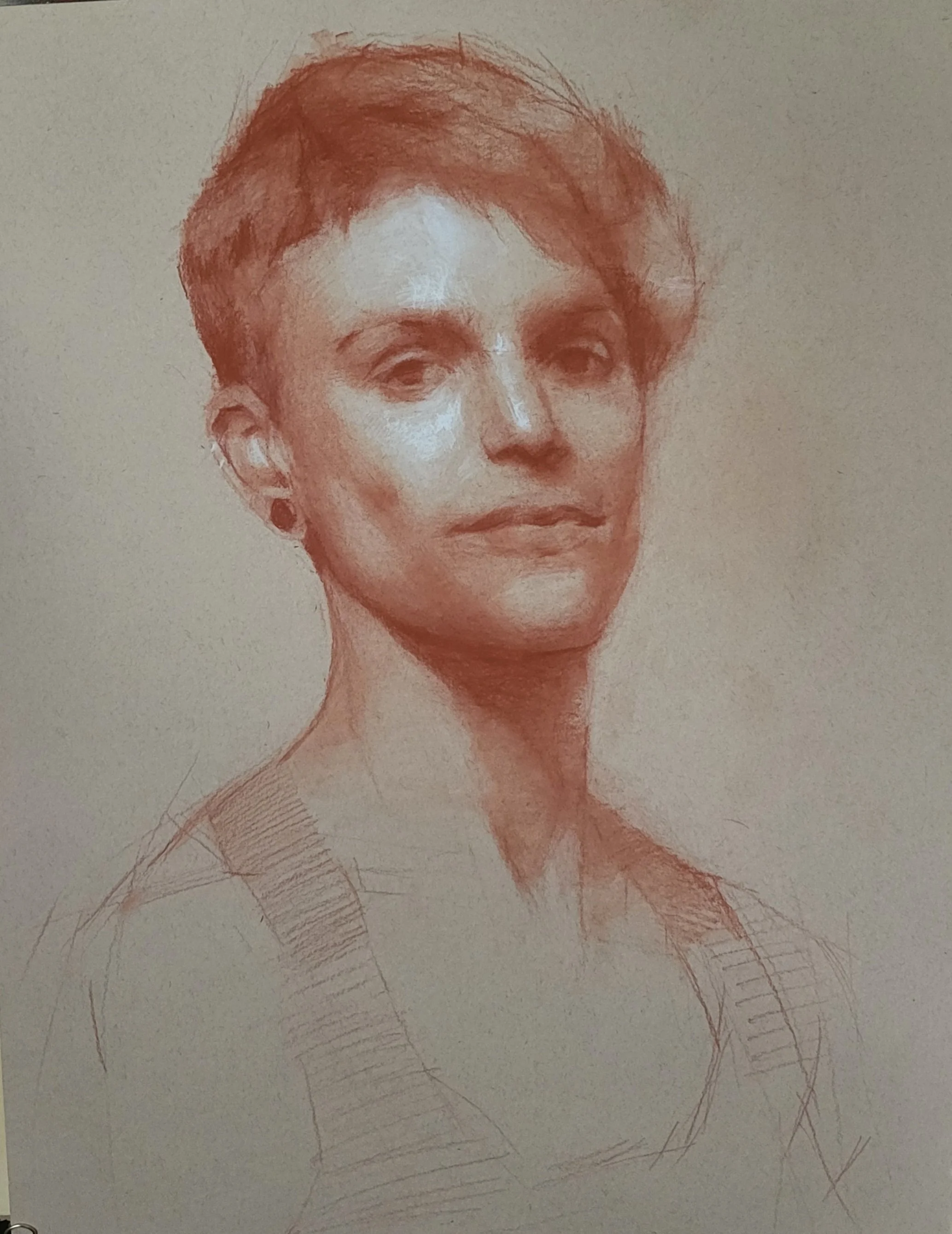"Danny" Red Chalk on Paper 18" x 24" Natalie Erdelt $500