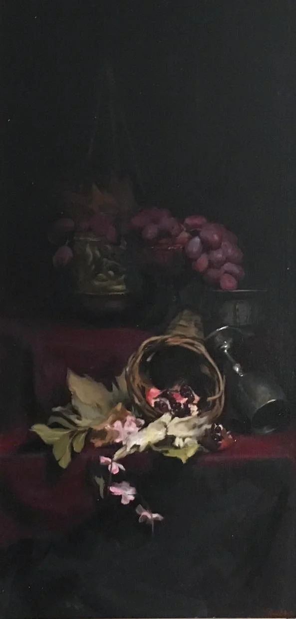 "Still Life with Grapes" Ilana Ellis Oil on Linen		21 1/2 x 39 $1,600.00