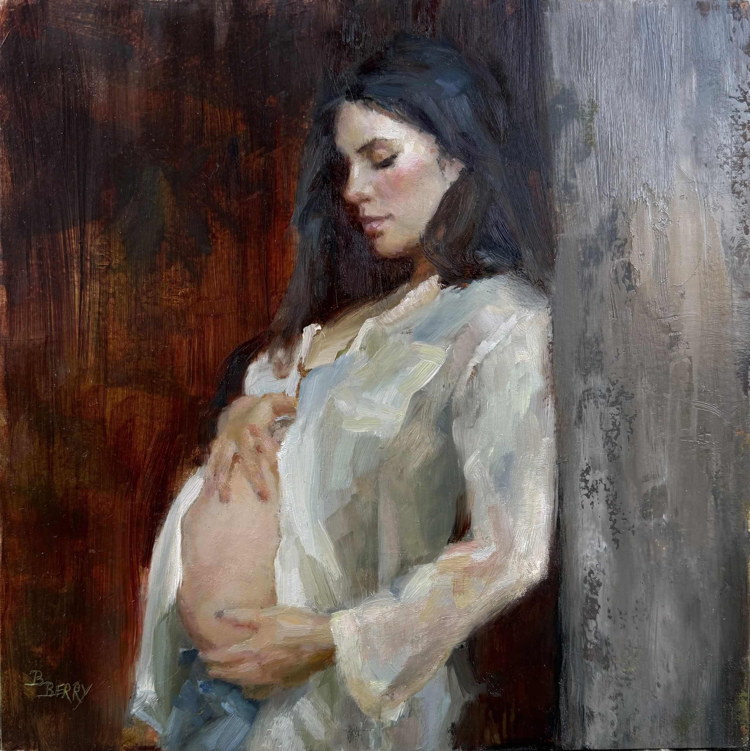 "The Wait" Barbara Berry Oil on Linen 10x10	$800.00