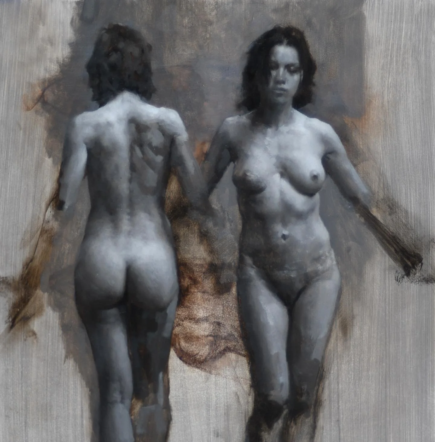 “Torso Study Front and Back” Oil on Panel  14” x 18”  Stephen Early $1500