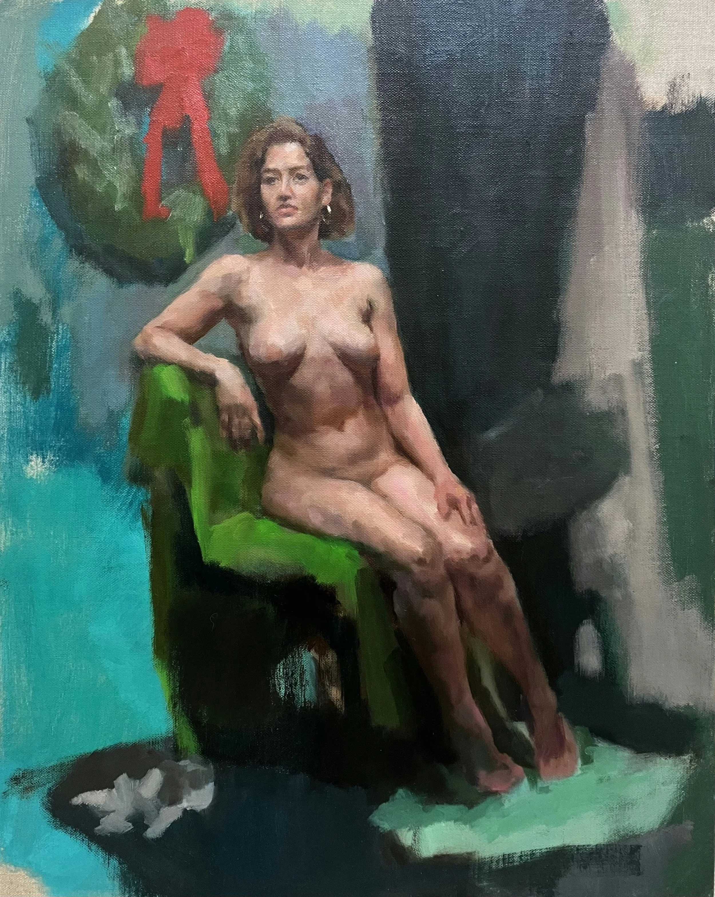 "Jess" Oil on Panel 16" x 20" Melissa Halbrook  $350