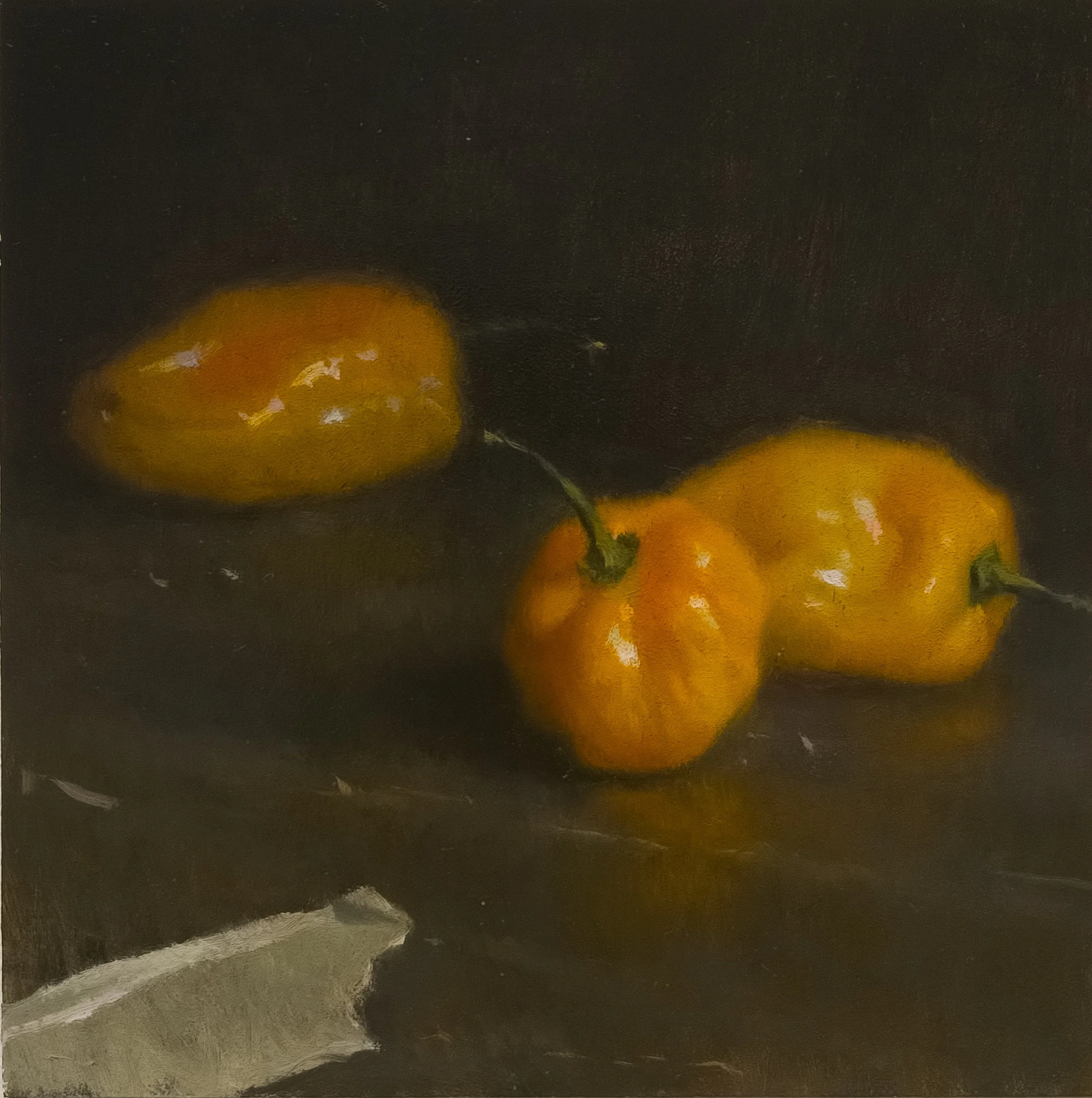 42. SOLD! Yellow Peppers
6 " x 6 "
Oil on Panel
$500