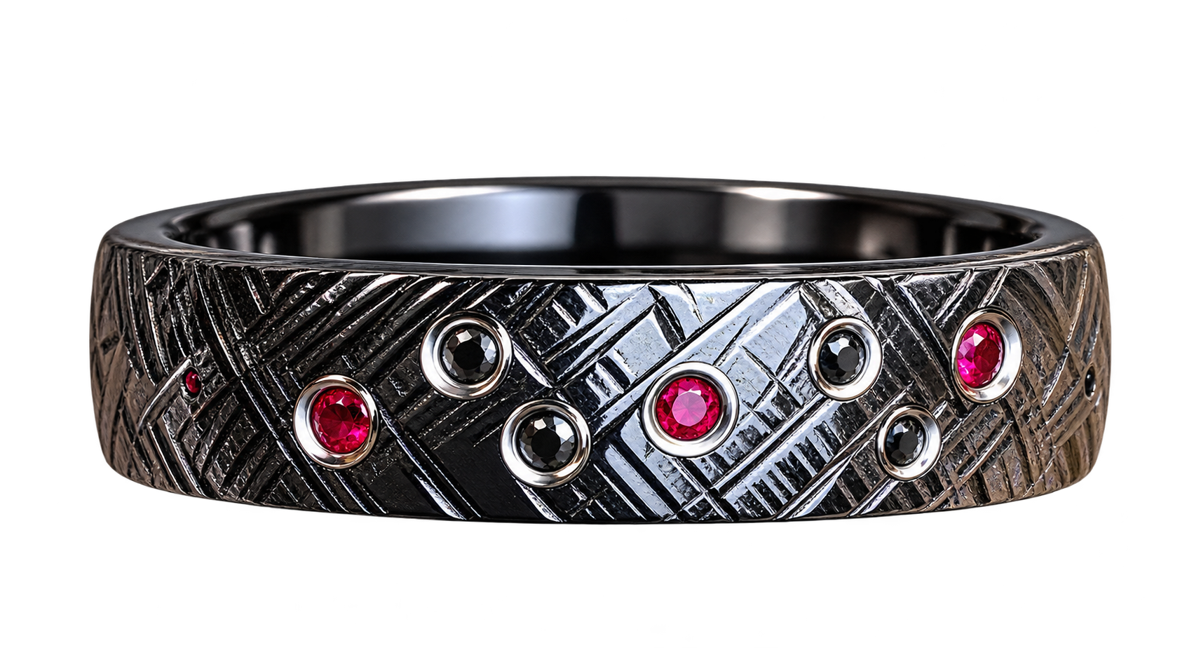 Gunmetal Ring with Ruby and Black Gemstones.png