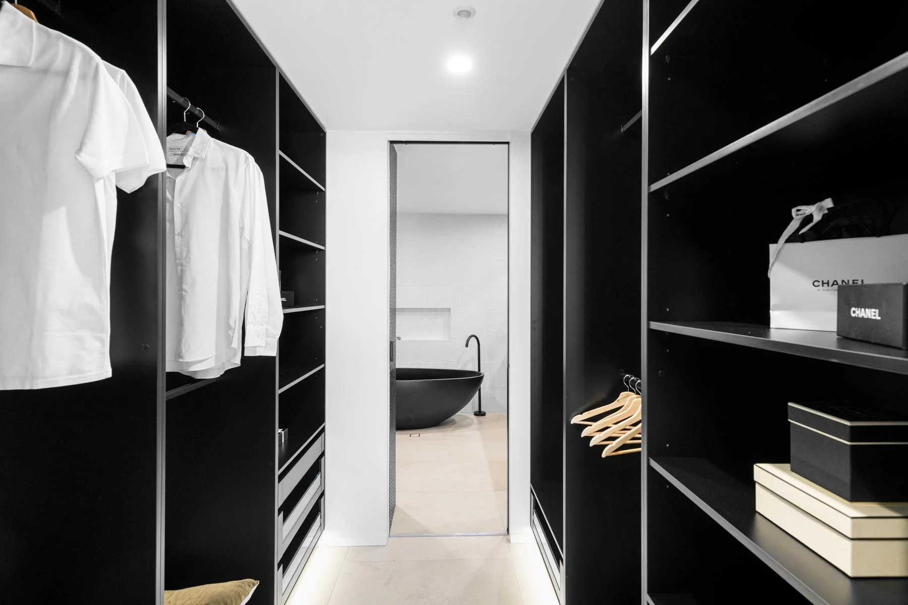 East Brisbane Apartment Walk in Robe Interior