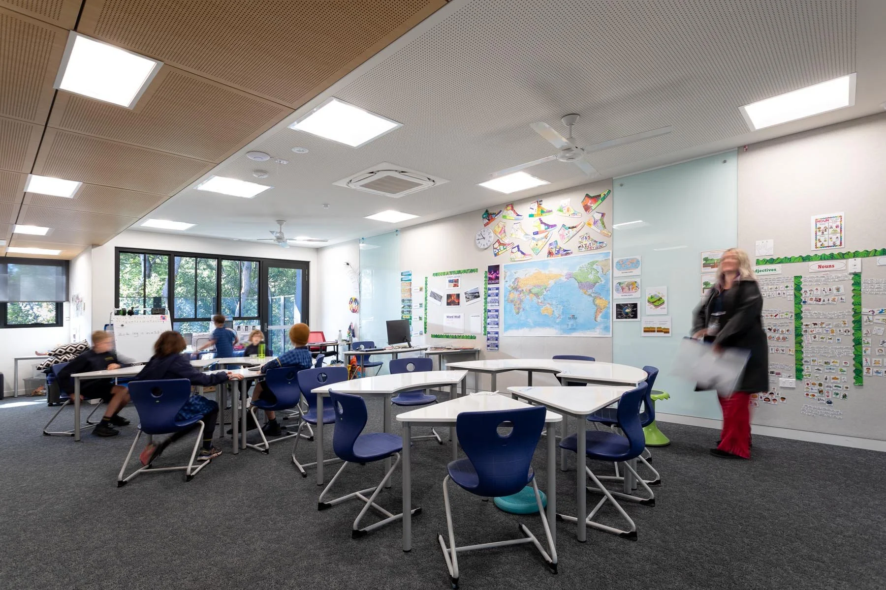 A classroom interior at Mancel College in Fig Tree Pocket by Giarola Architects