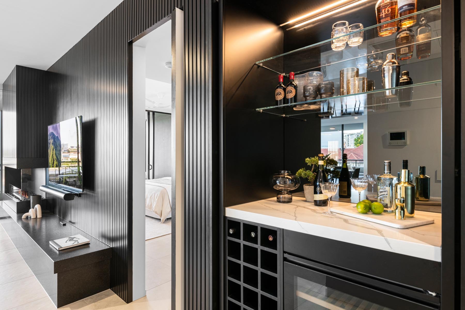East Brisbane Apartment Bar Interior