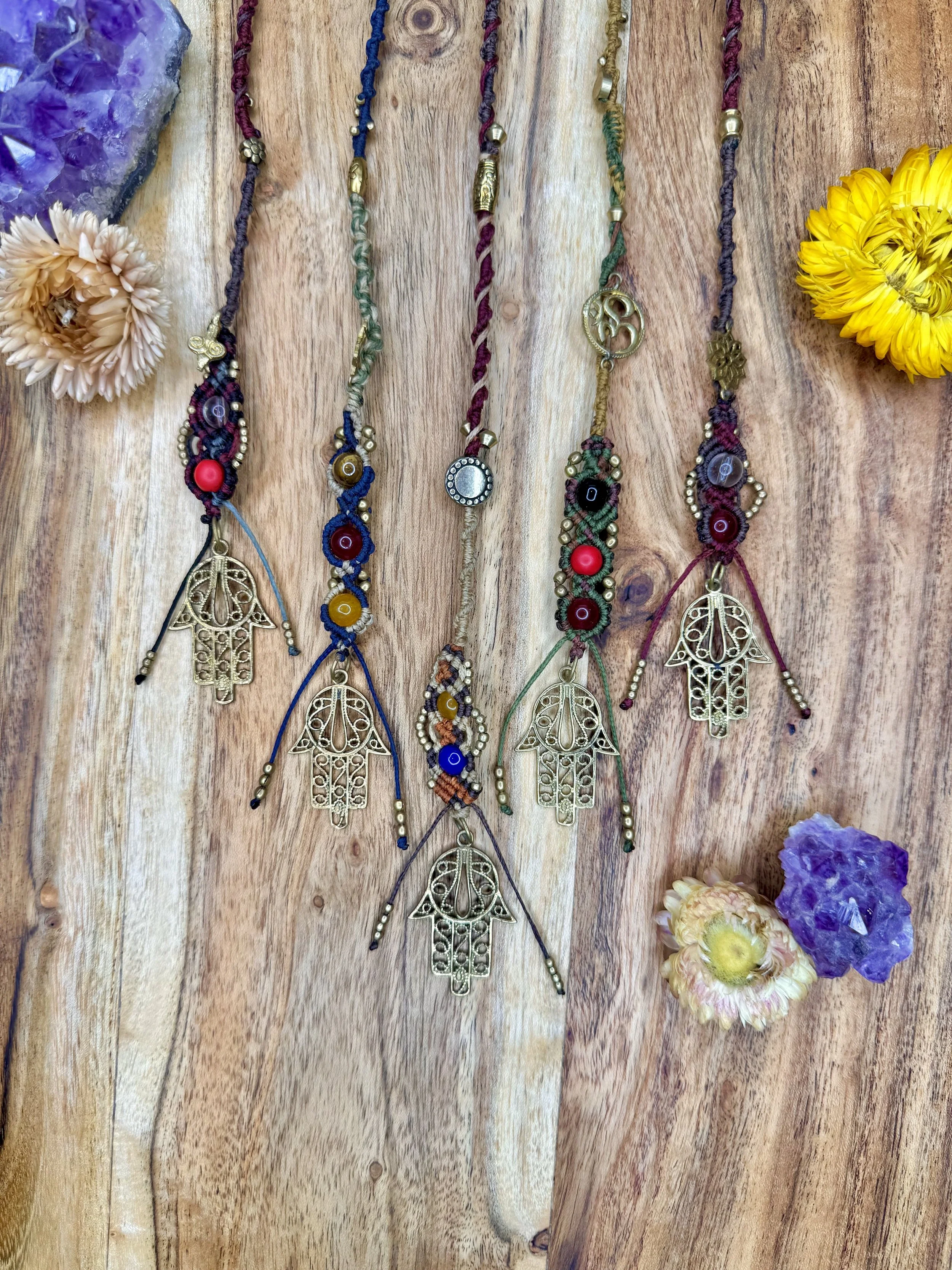 Macrame Hair Wrap – Hamsa Hand