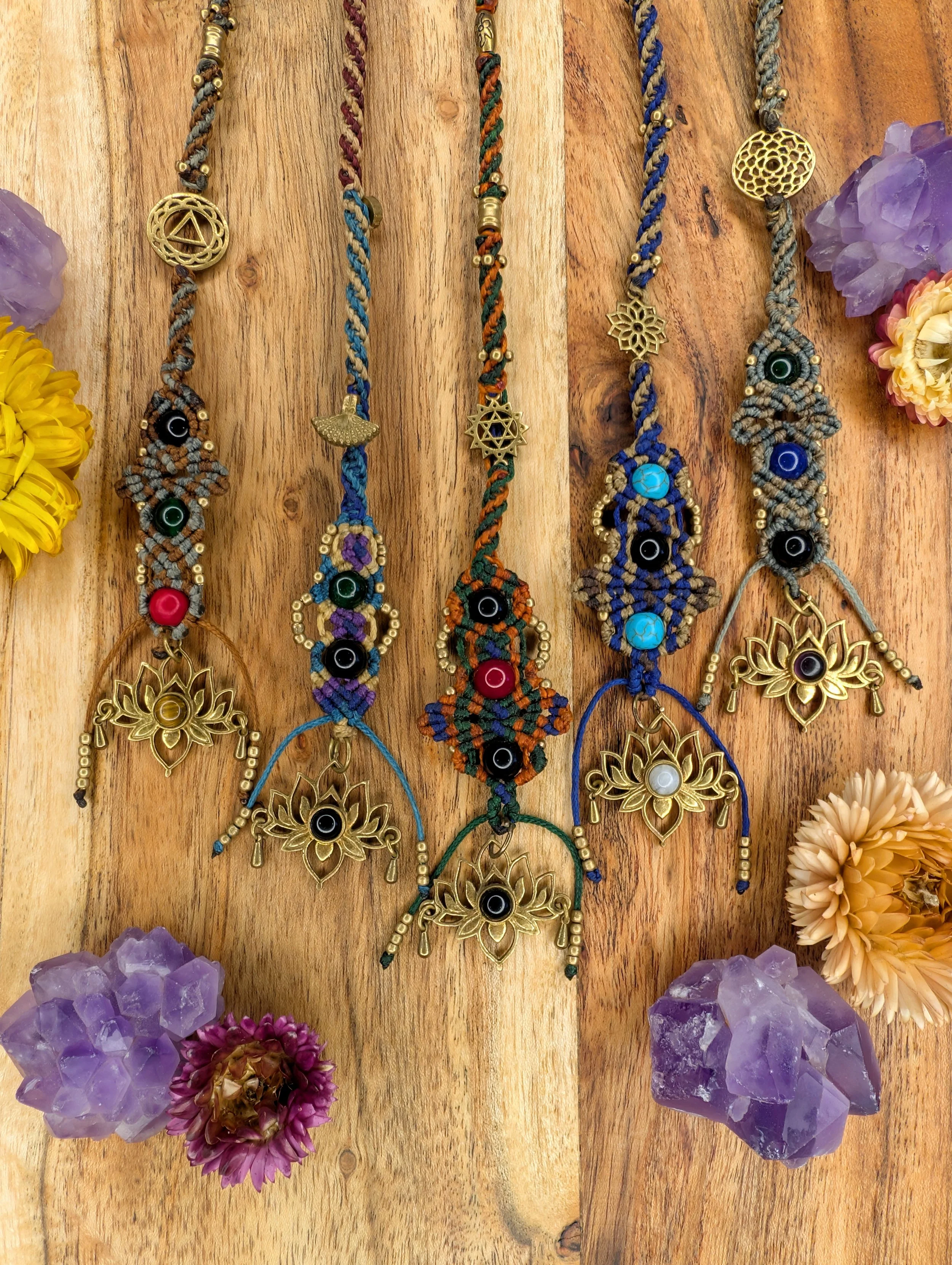 Macrame Hair Wrap - Lotus Flower