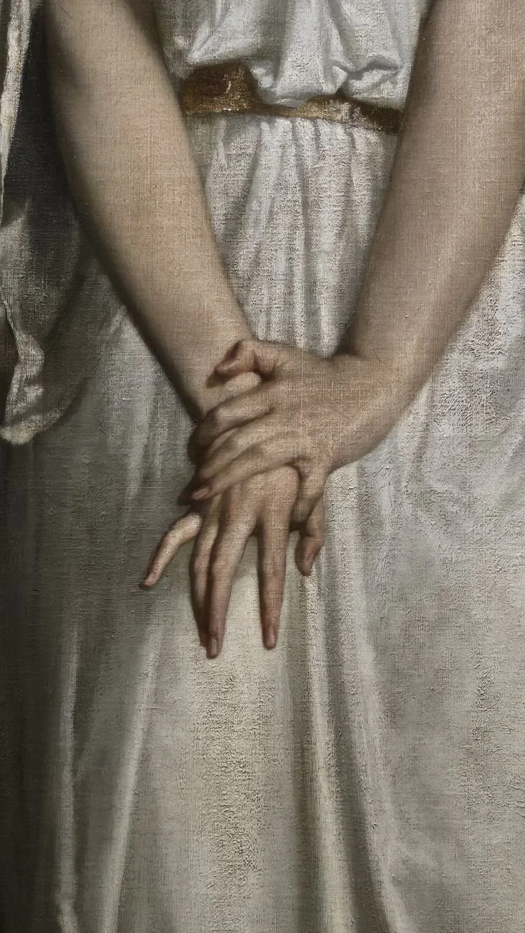 Dettaglio mani femminili che trasmettono emozioni