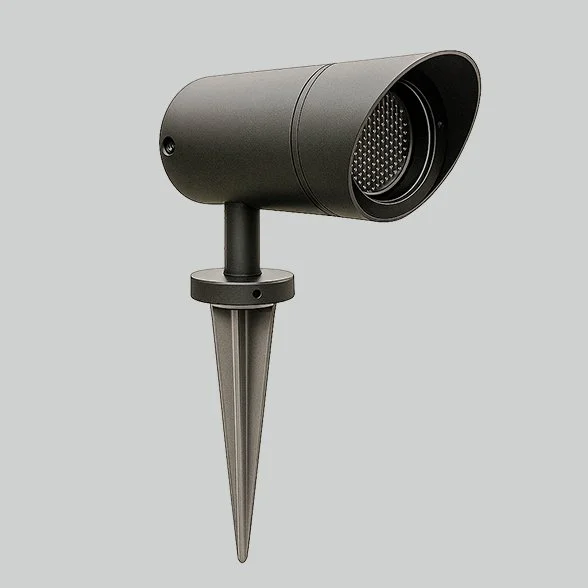 Dış mekân için tasarlanmış toprak spike’lı LED bahçe spotu