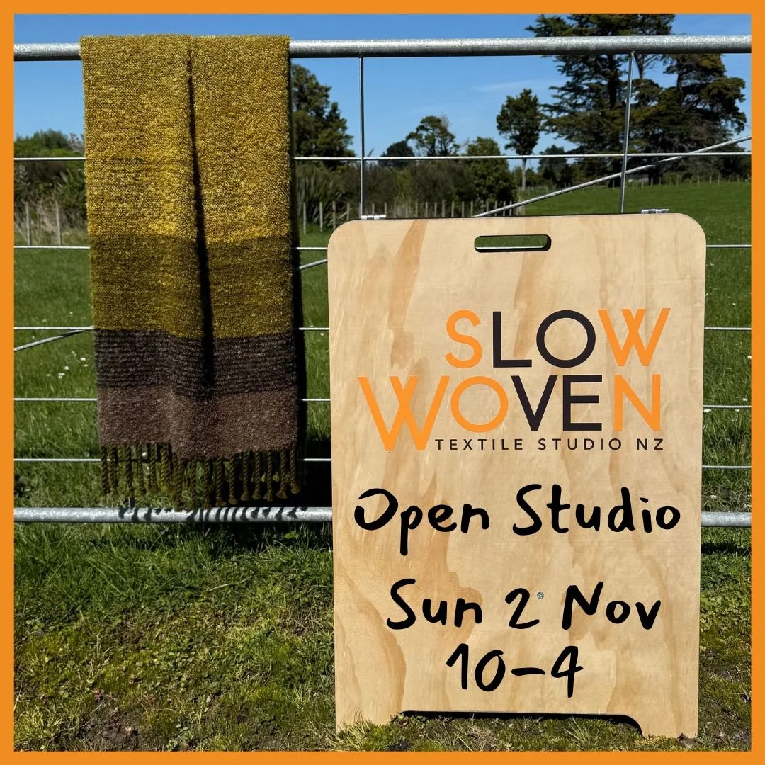 Open Studio: Sunday 2nd November 

Natasha Christensen of Slow Woven Textile Studio is a weaver and fibre artist who works with only natural fibres to create beautiful, one-off pieces inspired by the native plant life of Aotearoa, New Zealand. 

Join