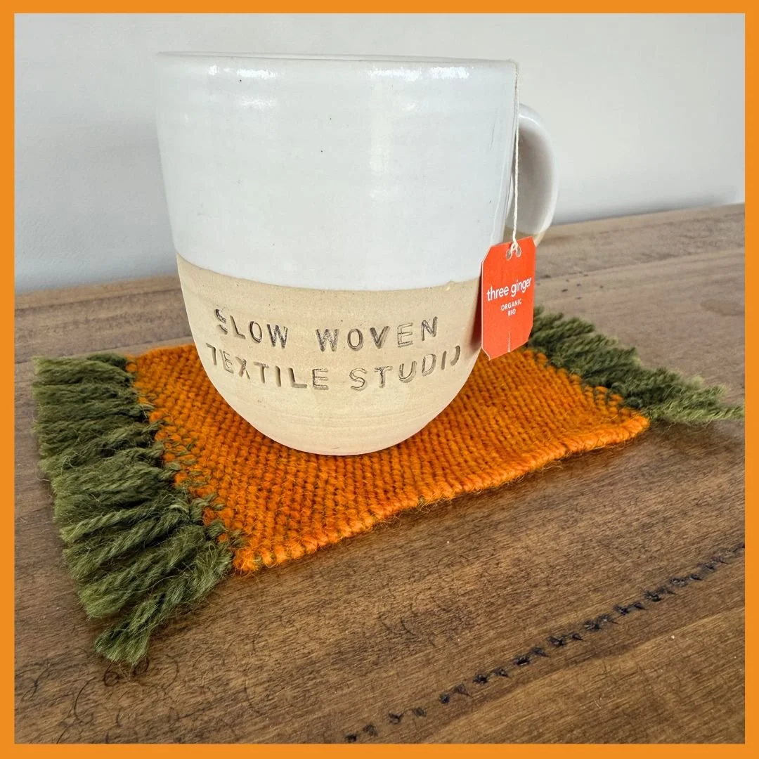 Join me in my weaving studio tomorrow for Slow Sundays in the Studio, a monthly open day. 

Come and learn about weaving, enjoy demonstrations and even make your own cute and colourful mug rug to take home for free. 

 Sunday 7th December, 10am - 4pm